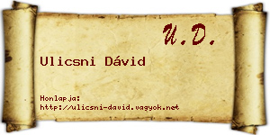 Ulicsni Dávid névjegykártya
